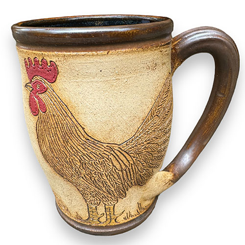 Eugene Etched Rooster/Chicken Mug DP4016 SOLD